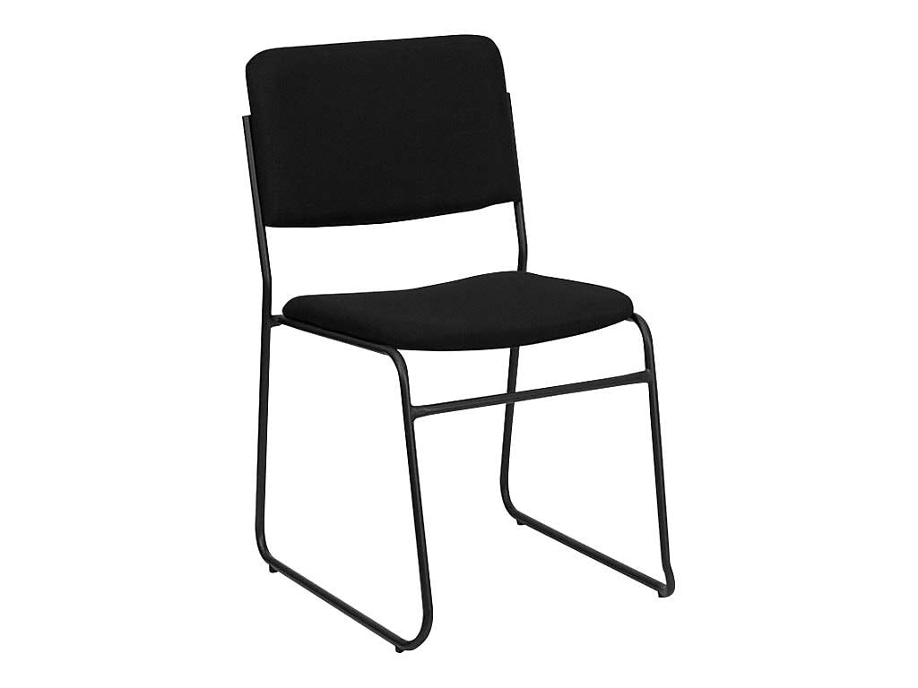 Black Fabric Stackable Chair with Sled Base N200278