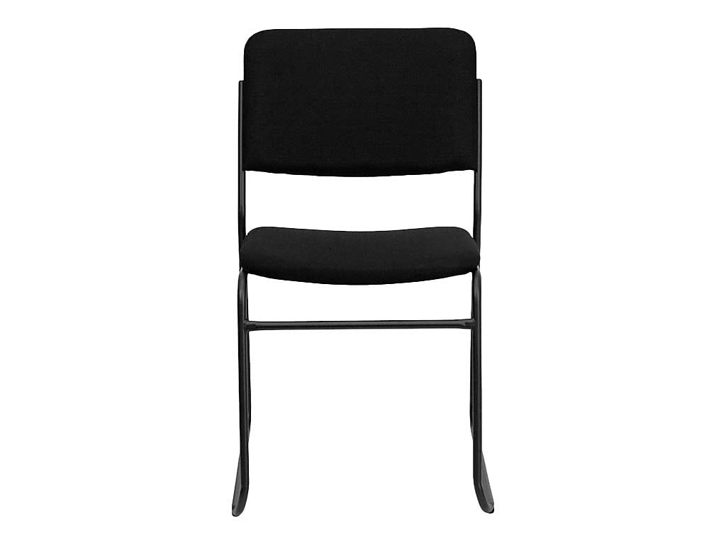 Black Fabric Stackable Chair with Sled Base N200278