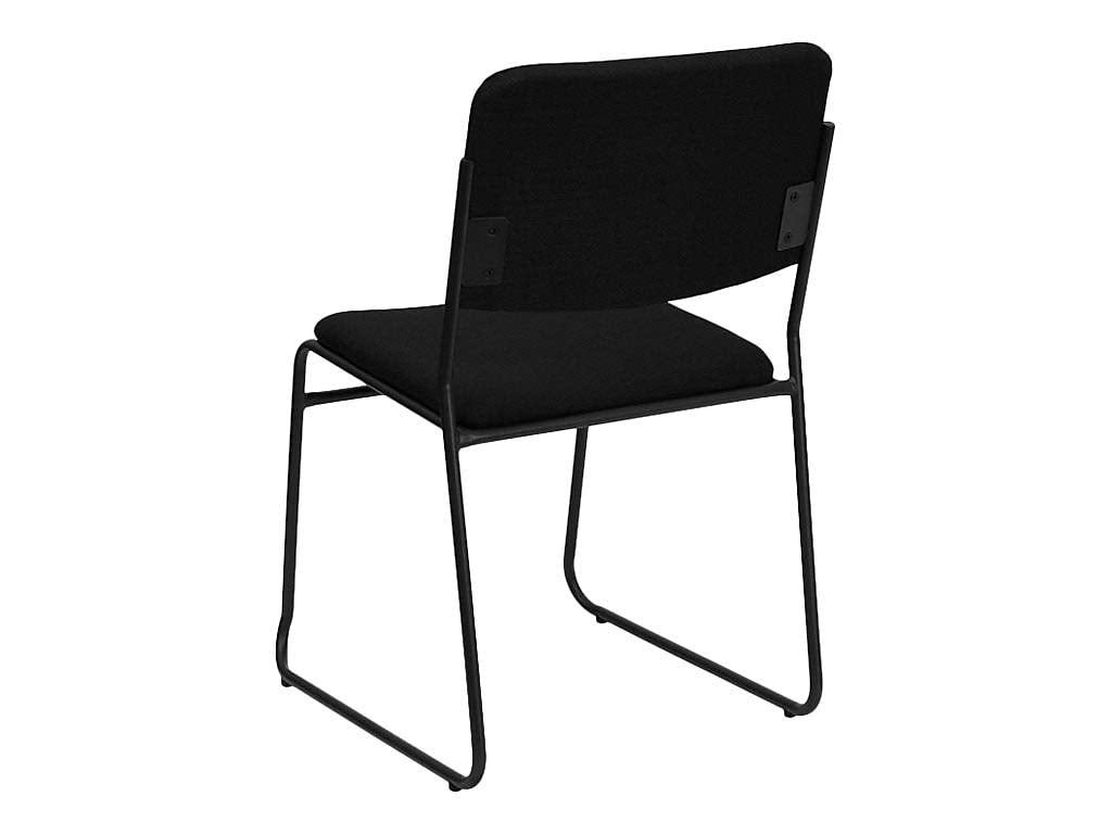Black Fabric Stackable Chair with Sled Base N200278