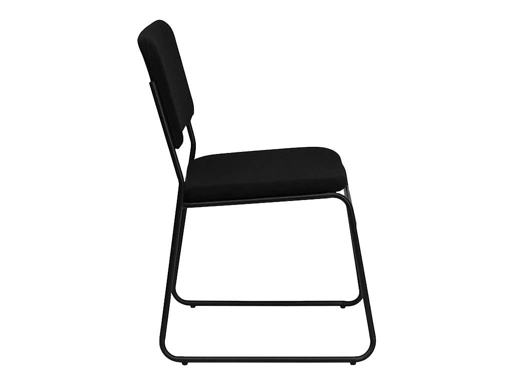 Black Fabric Stackable Chair with Sled Base N200278