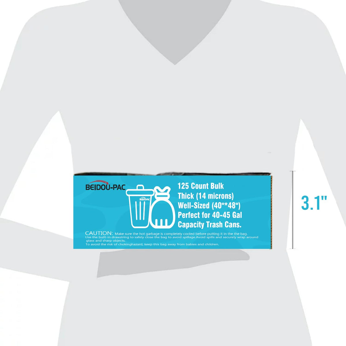 40-45 Gallon Clear Heavy Duty Plastic Trash Bags, 125 Count W11606