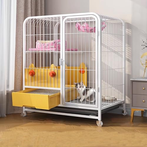 Heavy Duty Cat Cage Playpen Metal Cattery with Brake Casters R26795