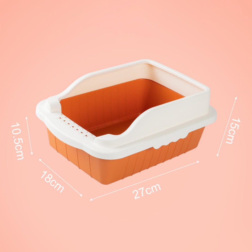 Orange Cat Litter Box with Sifting Spoon Y76840