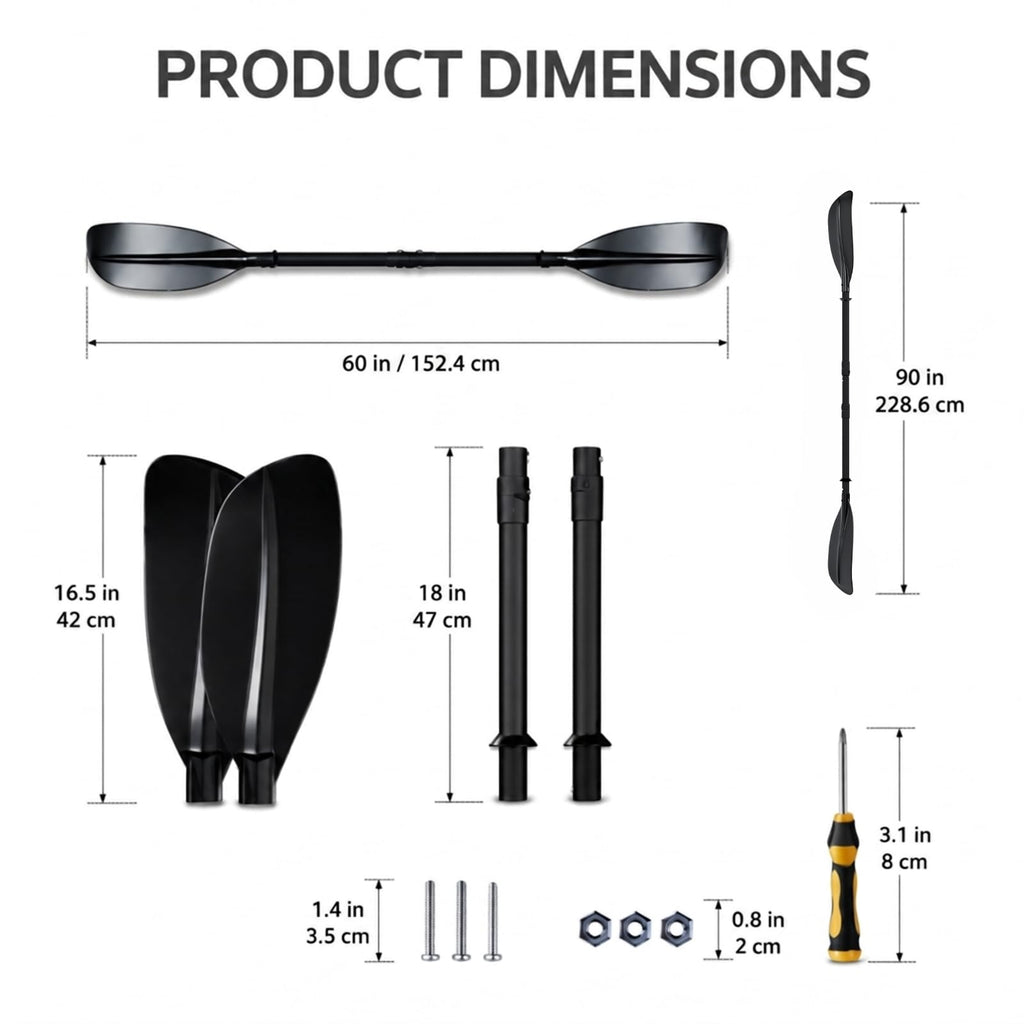 Heavy Duty Portable Kayak Paddle with Non-Slip Grip R344263