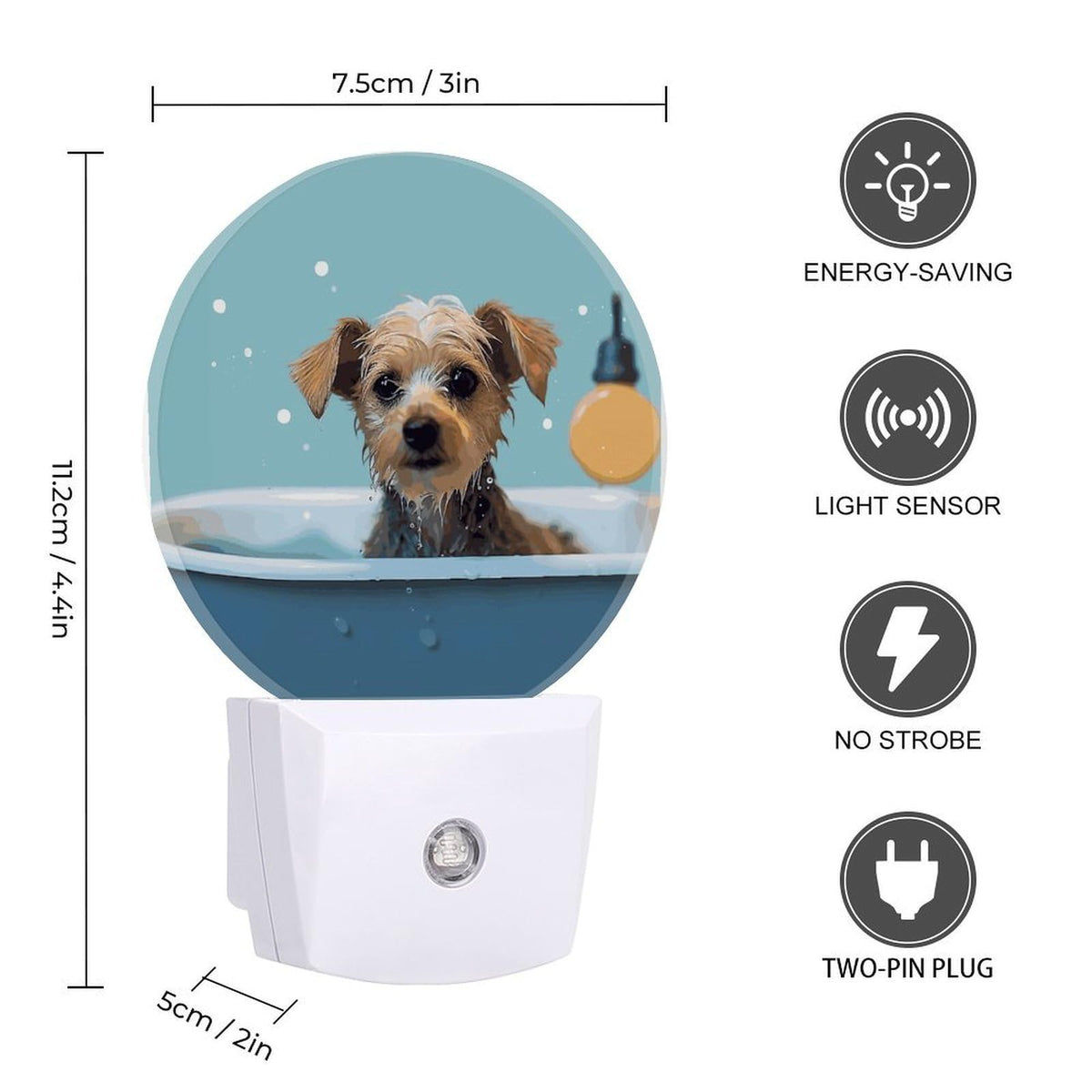 Dog in Bathtub Night Light Smart Sensor Z74011