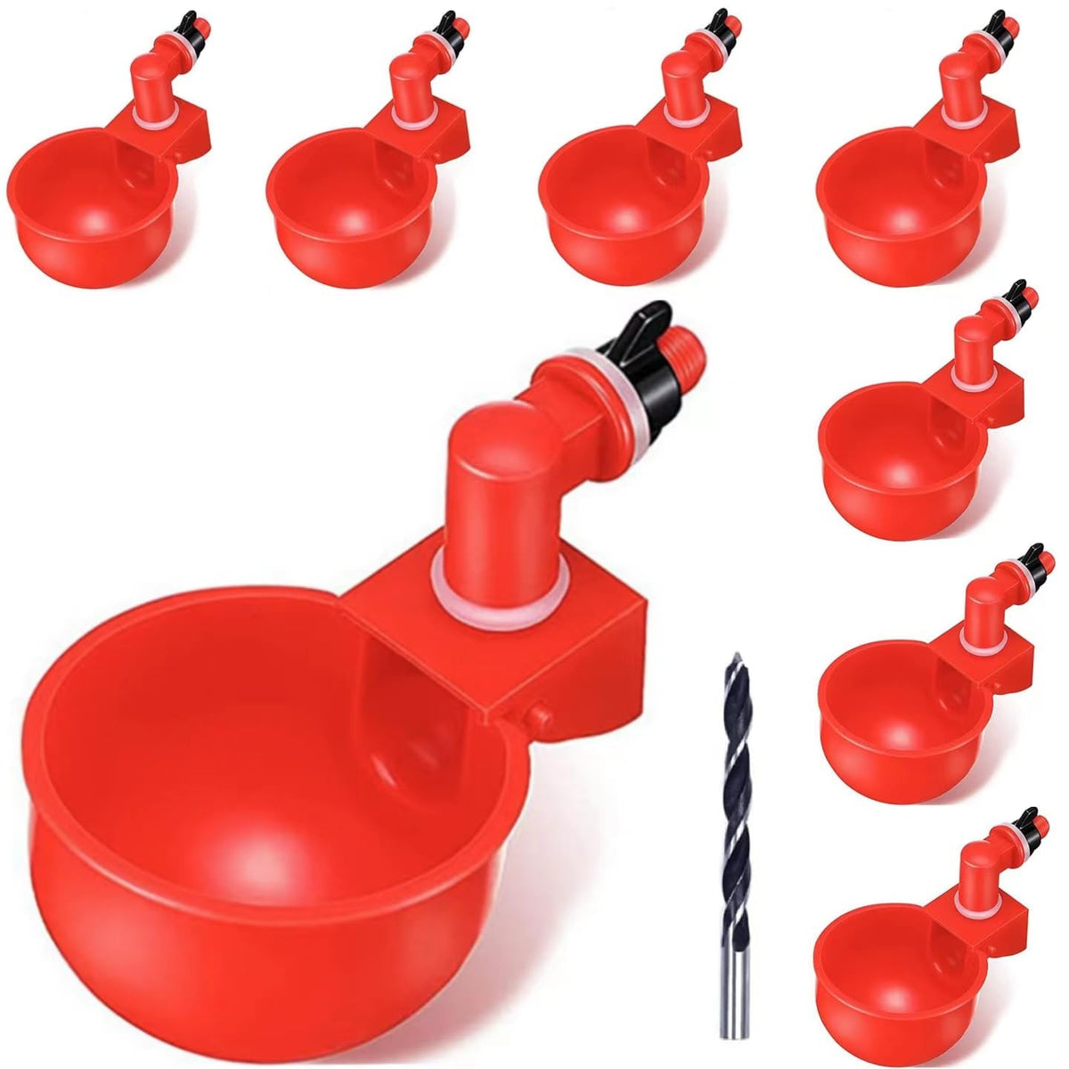 8 Pc Automatic Poultry Waterer Cups with Drill O873844