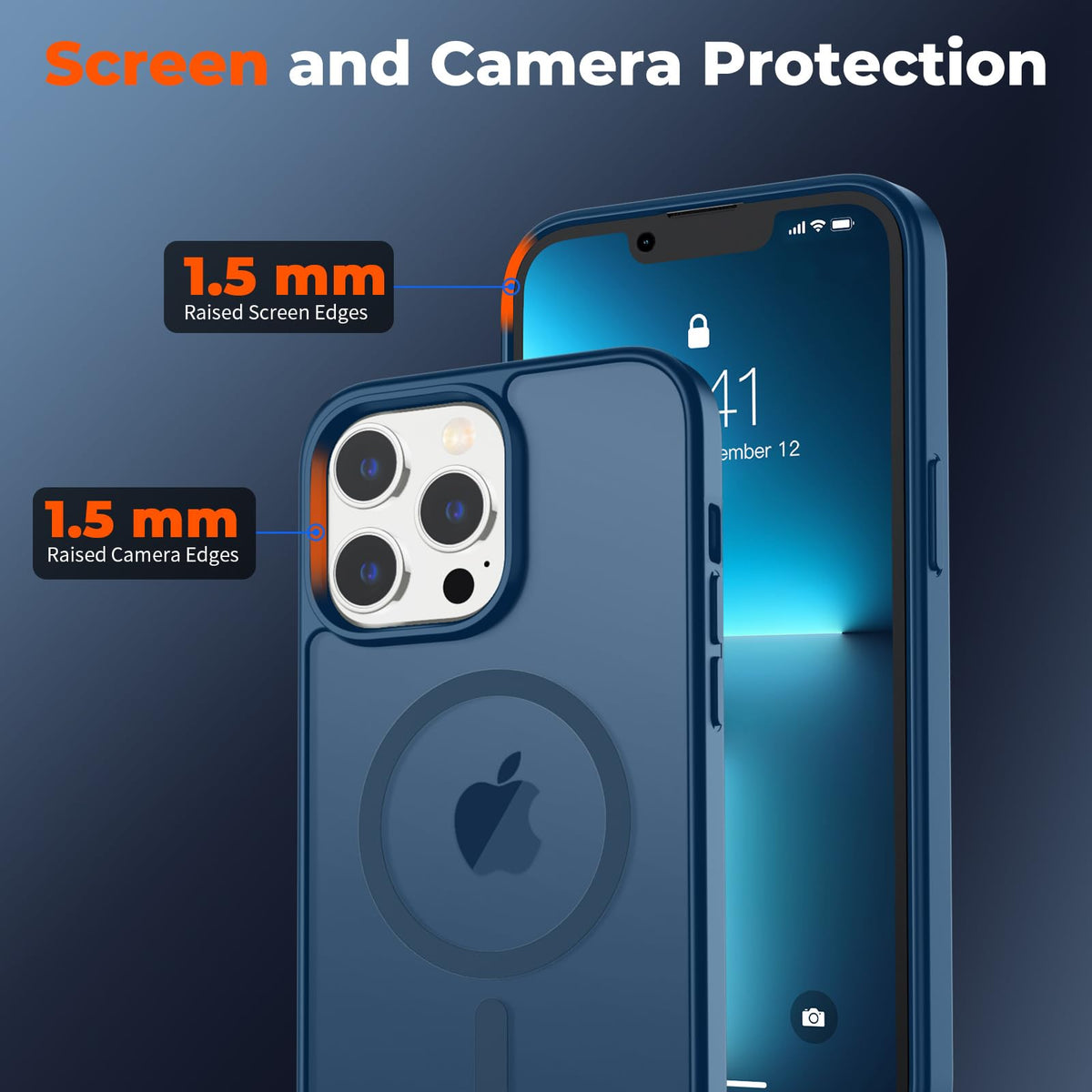 Magnetic iPhone 13 Pro Max Case Dark Blue S962