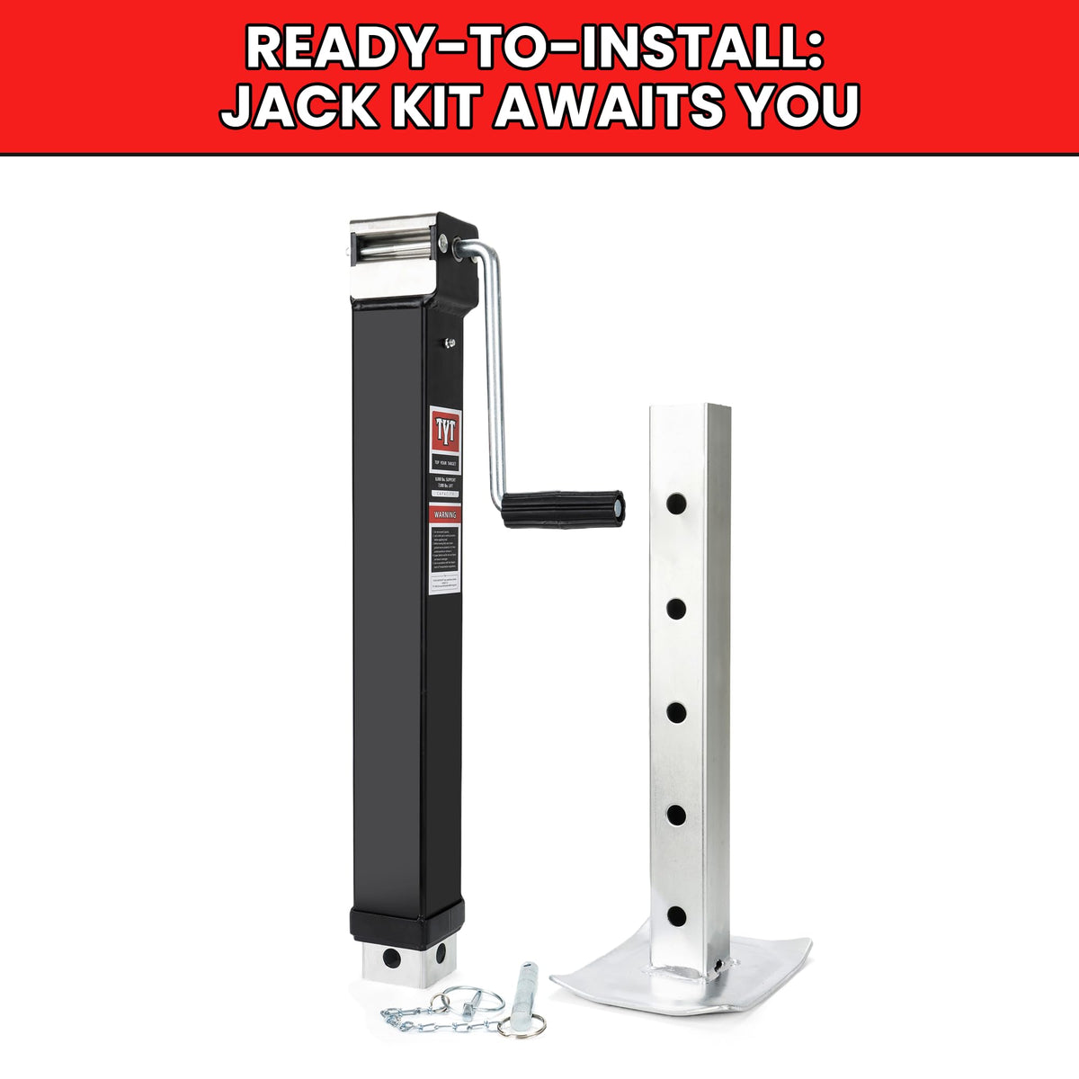 8000lbs 15 Inches Lift Square Trailer Jack with Drop Leg V1492