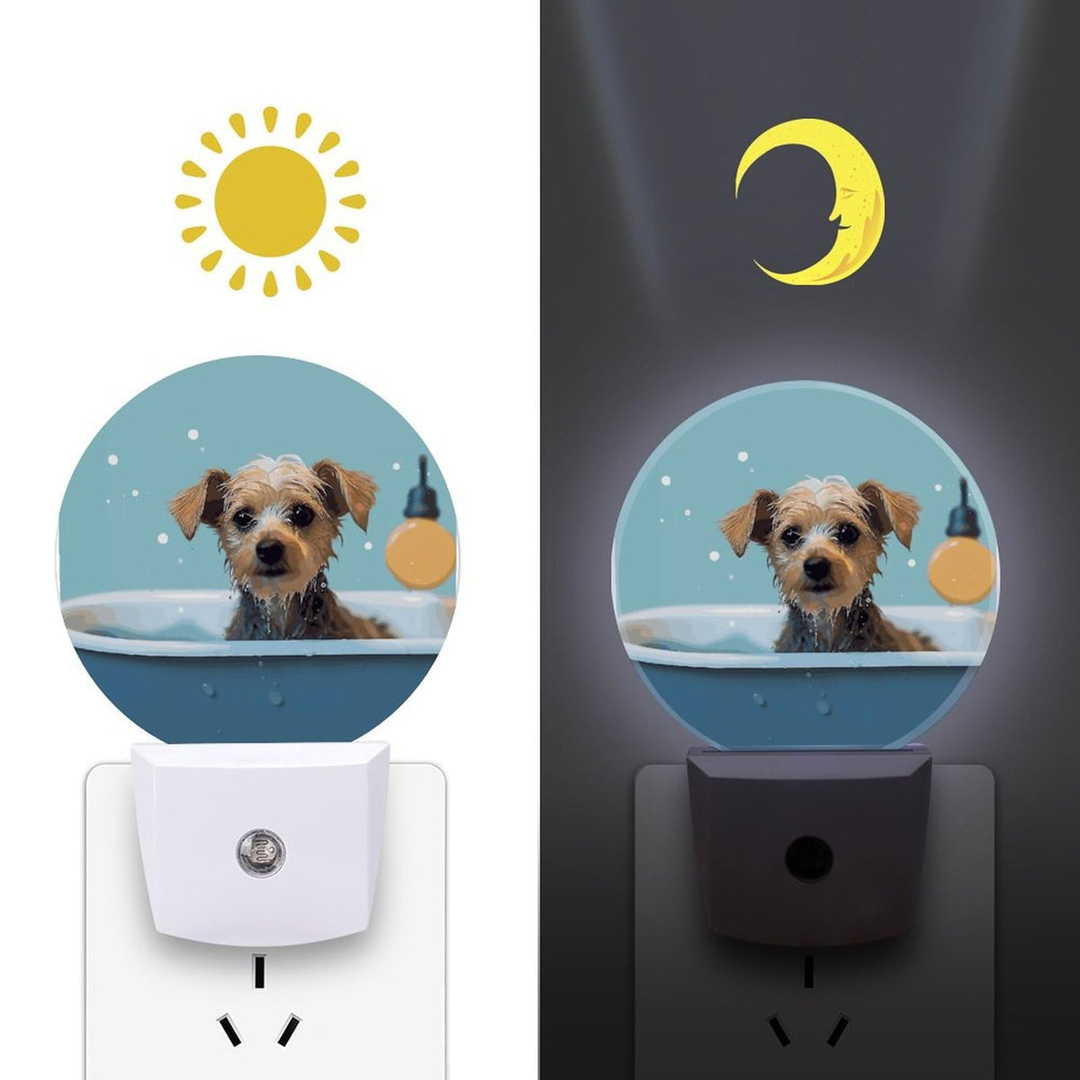 Dog in Bathtub Night Light Smart Sensor Z74011