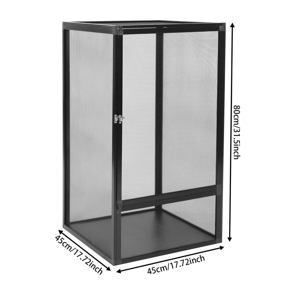 17.7"x17.7"x31.5" Foldable Aluminum Alloy Mesh Reptile Terrarium Y23633