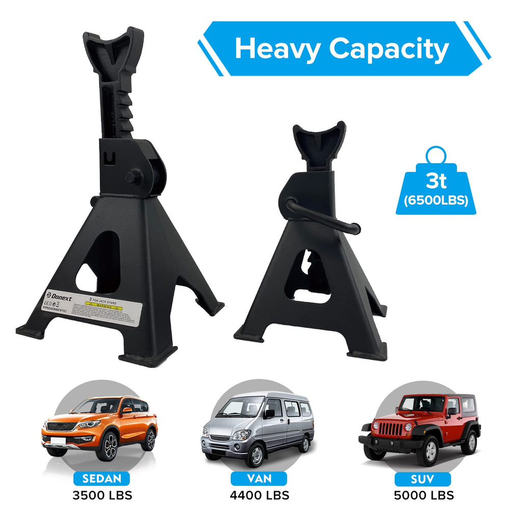 2.5 Ton Steel Floor Jack and 3 Ton Black Jack Stands X58081