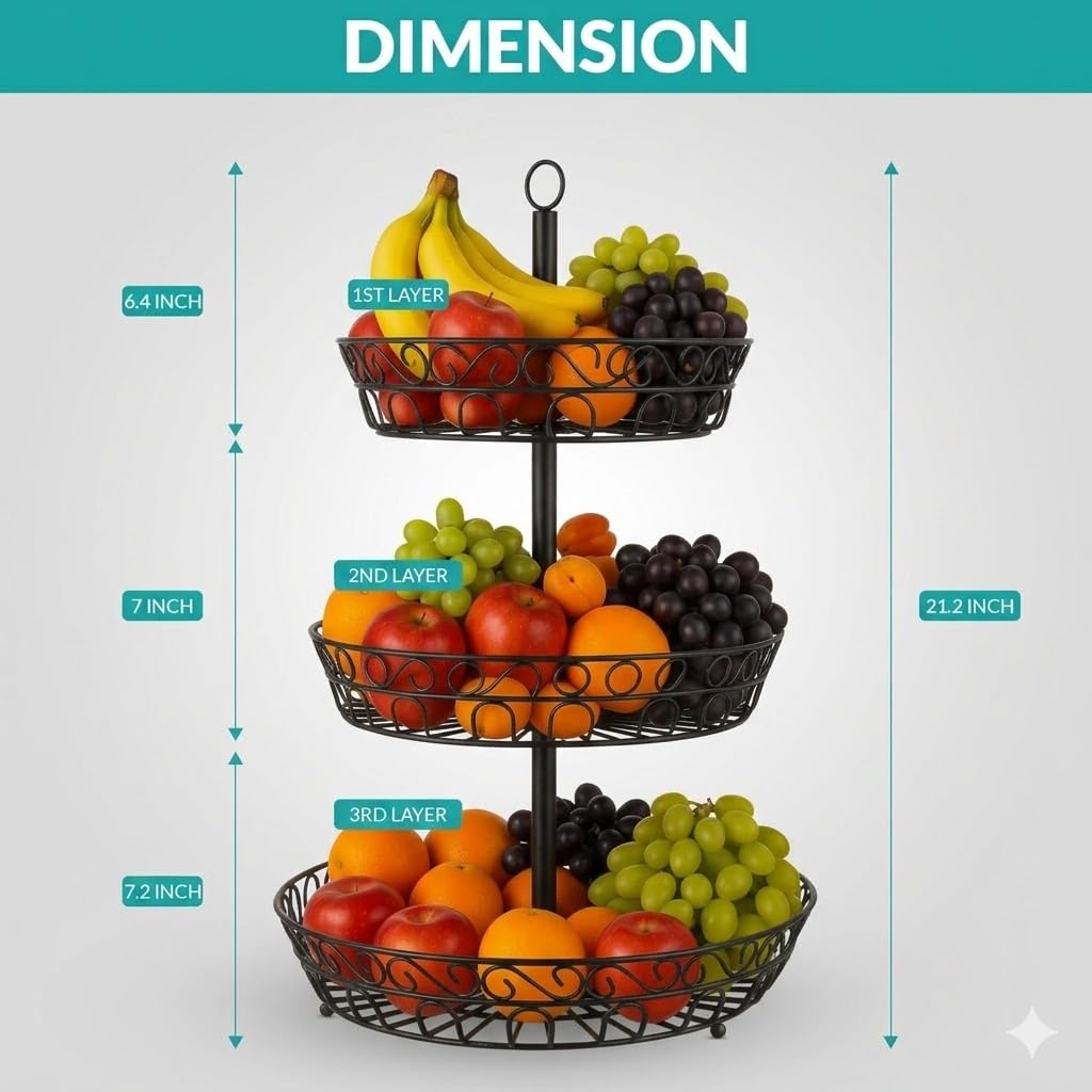 3-Tier Metal Fruit Basket V522