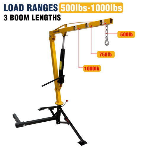 1000lb Capacity Hydraulic 360° Swivel Truck Crane U925866
