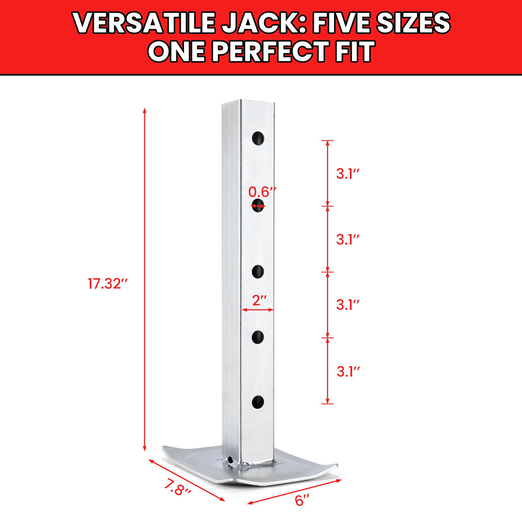 8000lbs 15 Inches Lift Square Trailer Jack with Drop Leg V1492