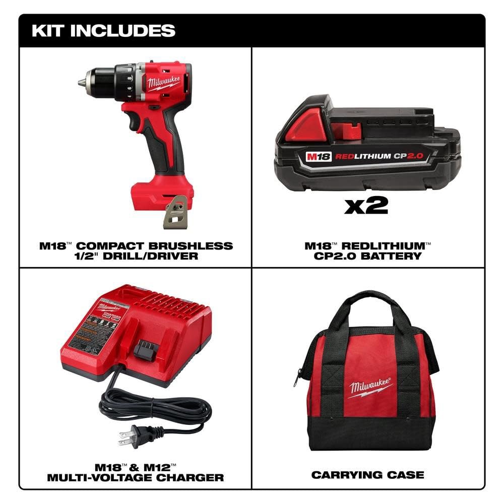 M18 Compact Brushless 1/2 Inch Drill/Driver Kit G6129