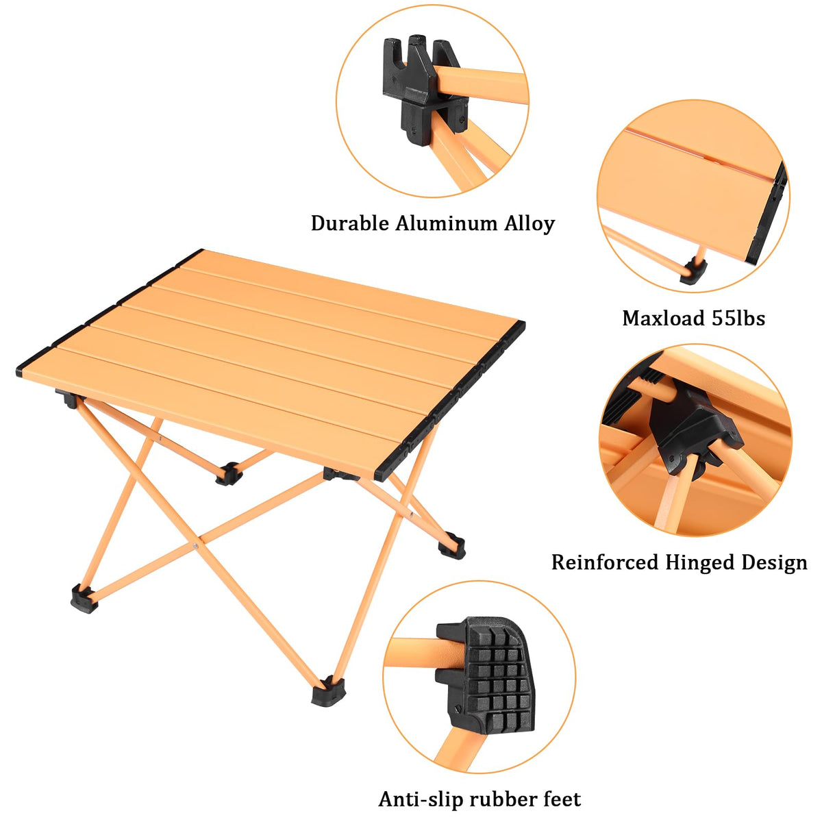Portable Folding Camping Table Aluminum Top E506515