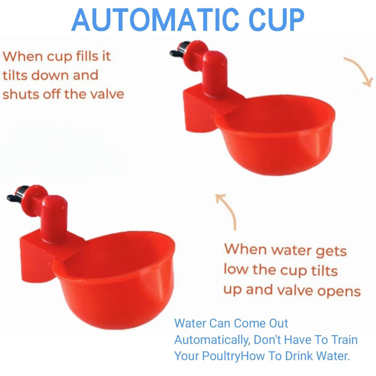 8 Pc Automatic Poultry Waterer Cups with Drill O873844