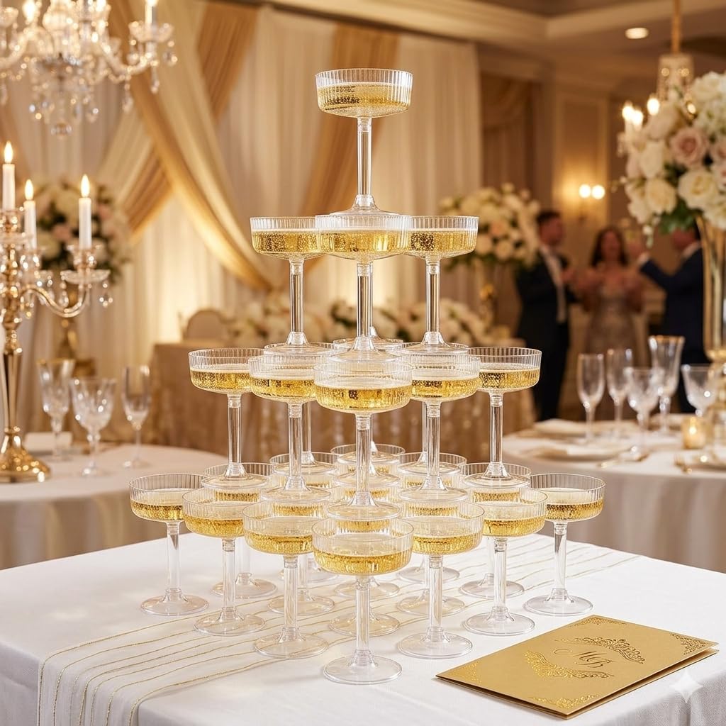 24 Pack 6oz Plastic Martini Glasses W14021
