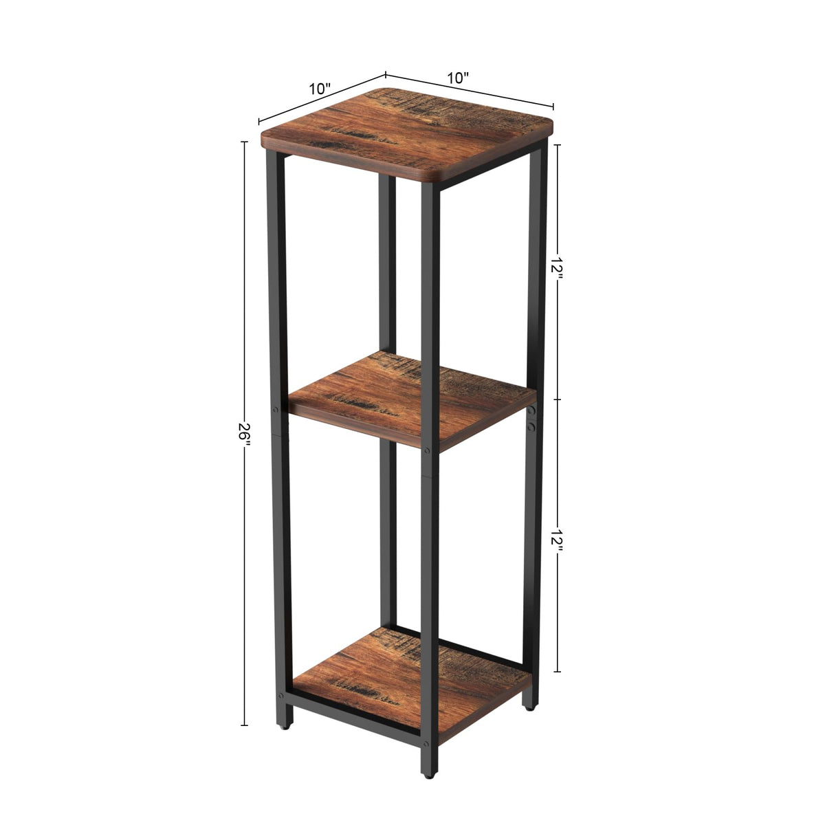 10" Wide Square 3-Tier Drink Table with Adjustable Feet U962753