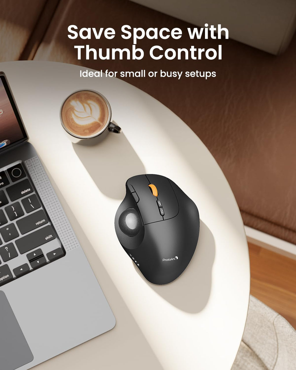 Wireless Trackball Mouse, Adjustable Angle, Gray S946556