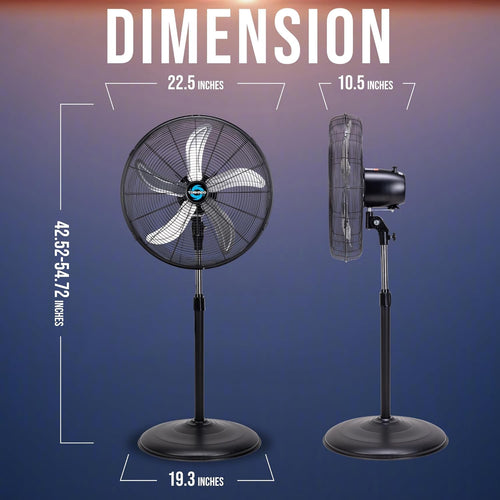 20 Inch High Velocity Oscillating Pedestal Fan W155