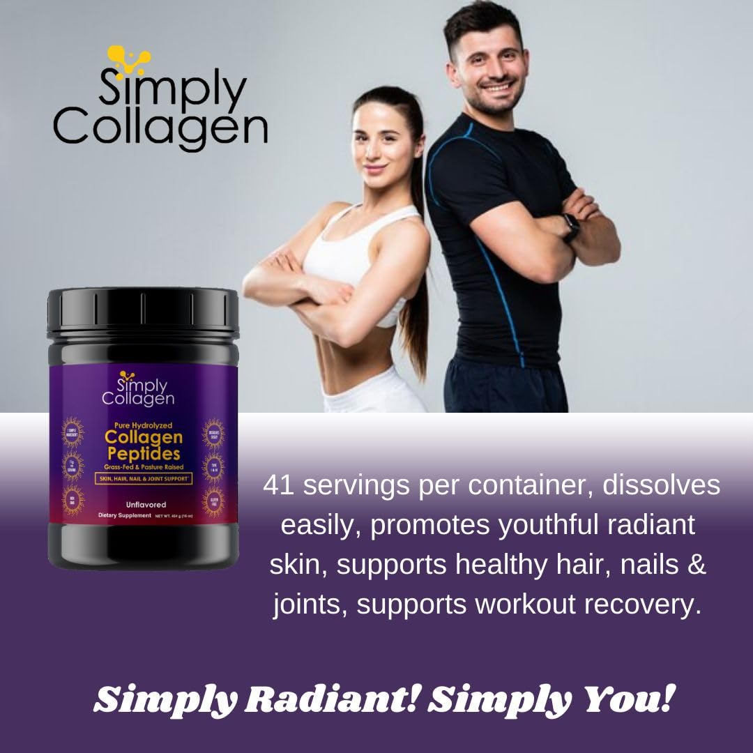 Hydrolyzed Collagen Peptides Powder Unflavored Type I & III 41 Servings W73801