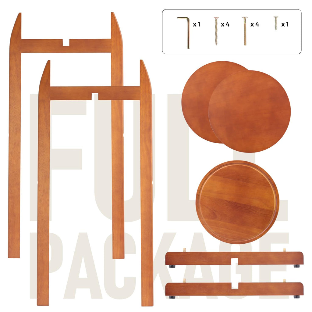 Solid Wood Water Dispenser Floor Stand with 3 Shelves E764