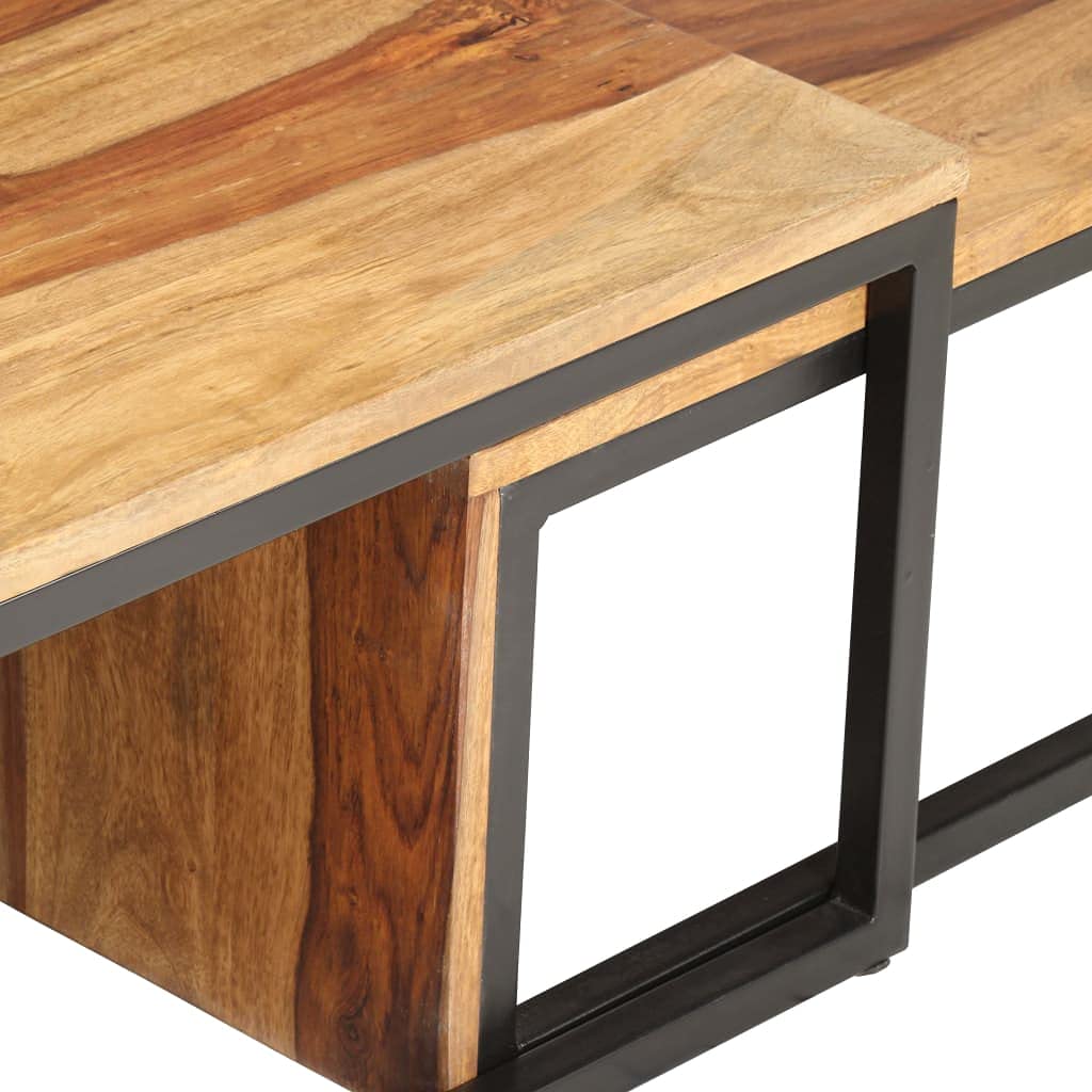 2 pcs Square Wood Nesting Tables K76816