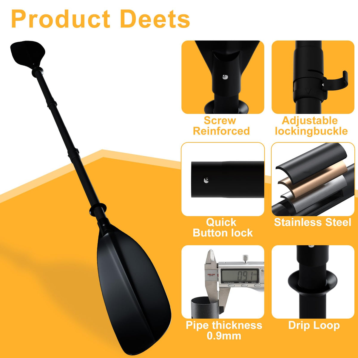Adjustable 60-90 Inch Kayak Paddle O695667