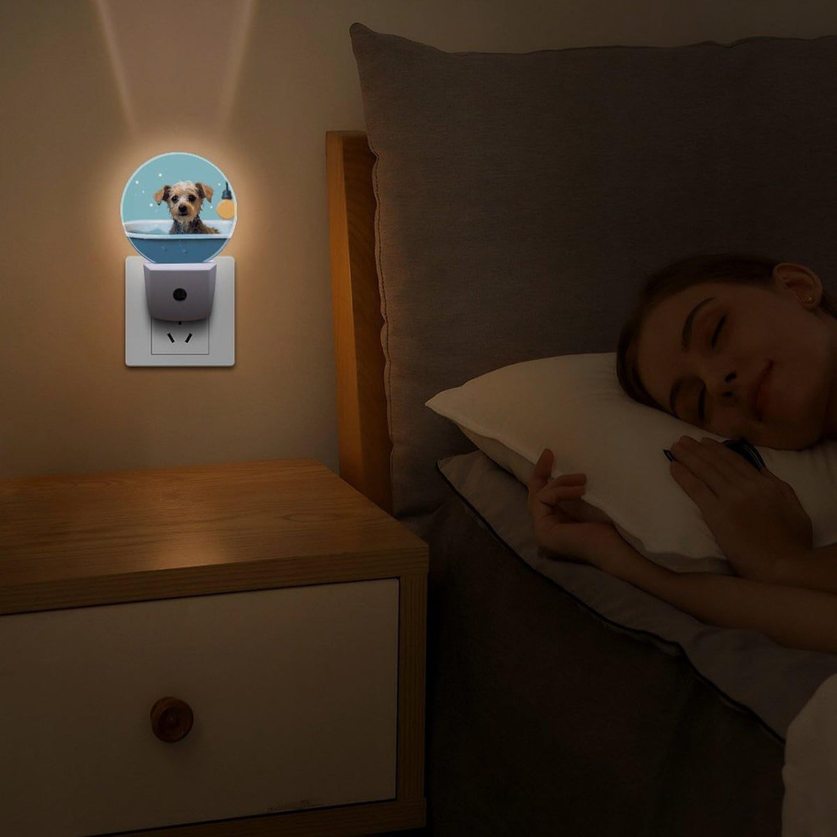 Dog in Bathtub Night Light Smart Sensor Z74011