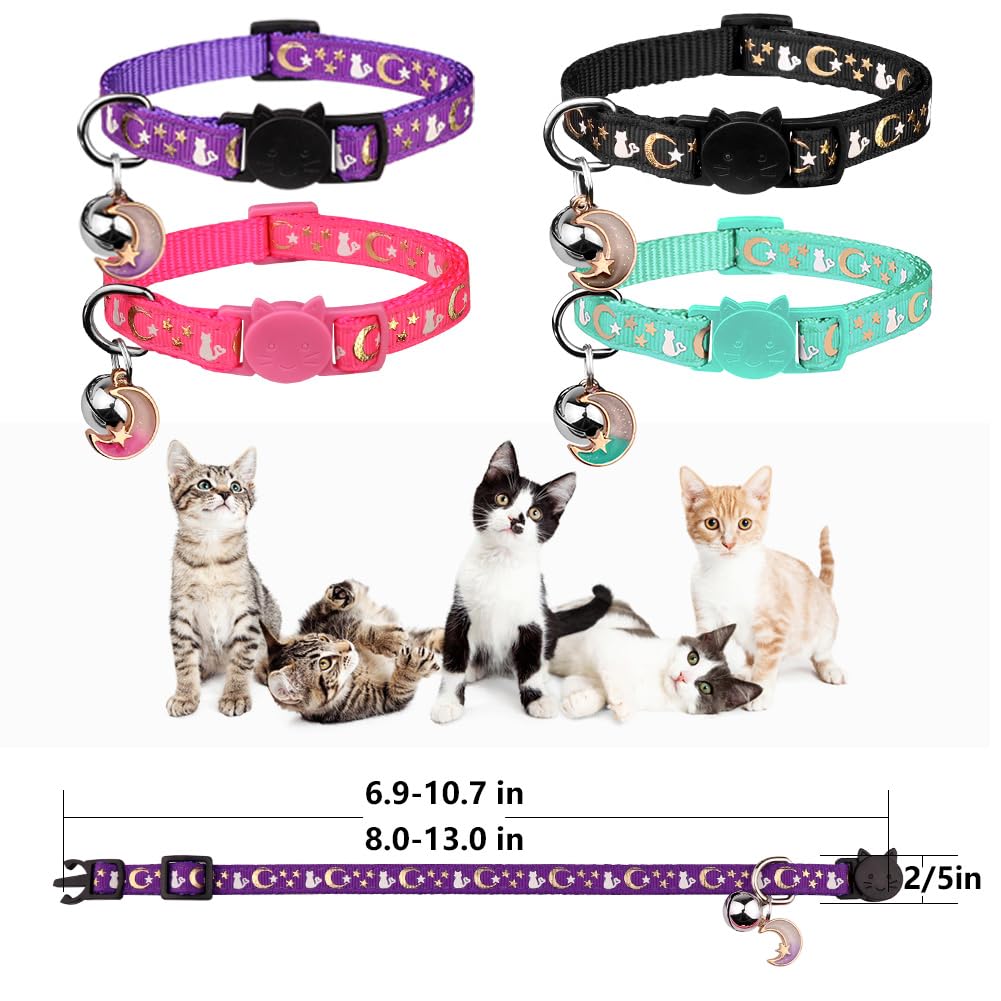 Breakaway Cat Collar with Bells 4PCS Z72641