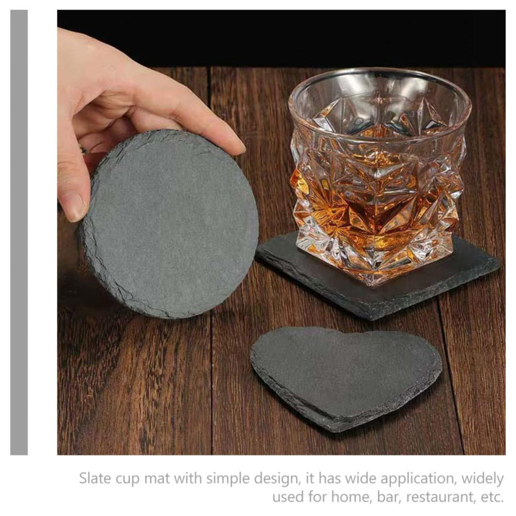 Natural Stone Cup Coaster Set with Non Slip Bottom W530456