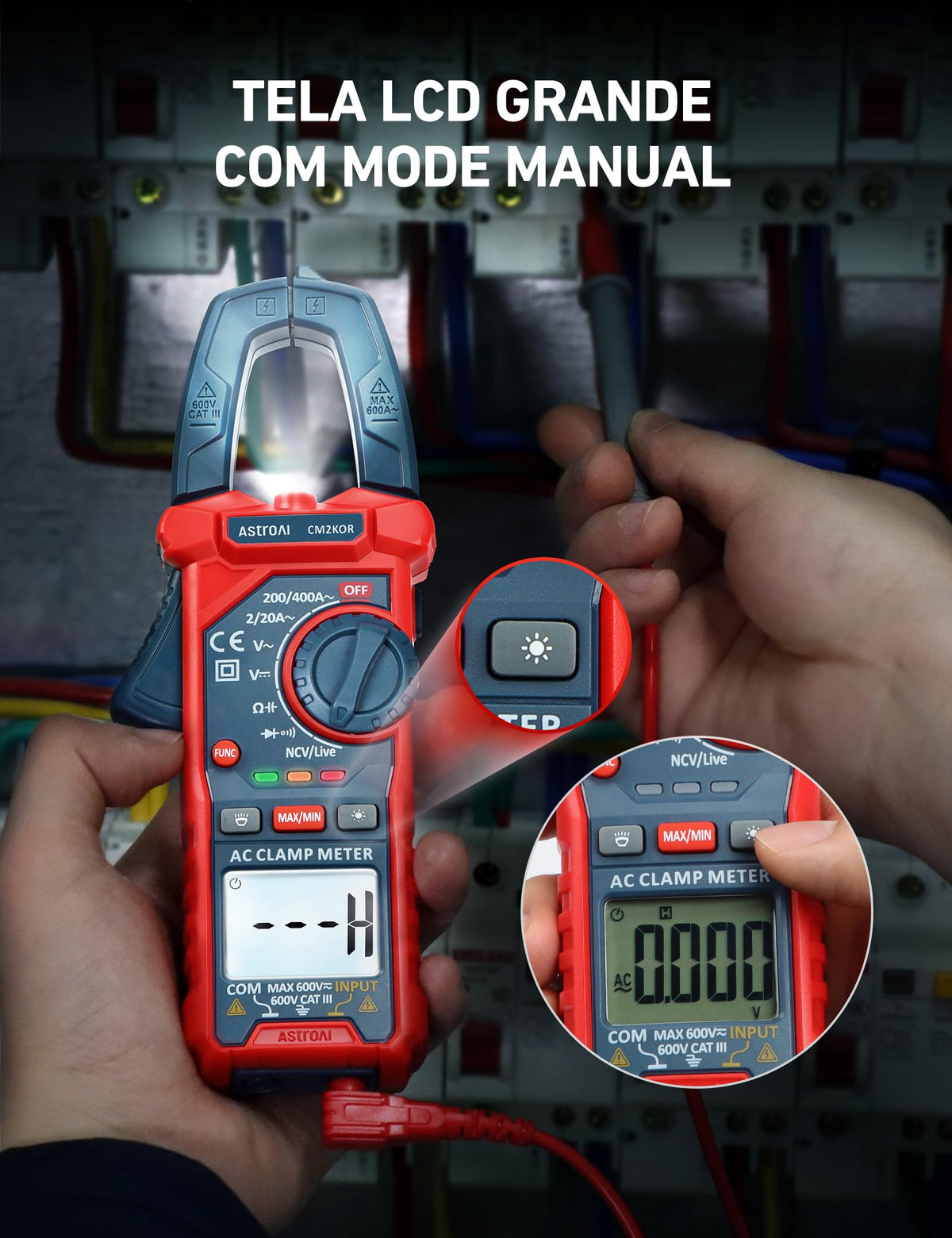 Digital Clamp Meter Multimeter 2000 Counts Auto-ranging B79256