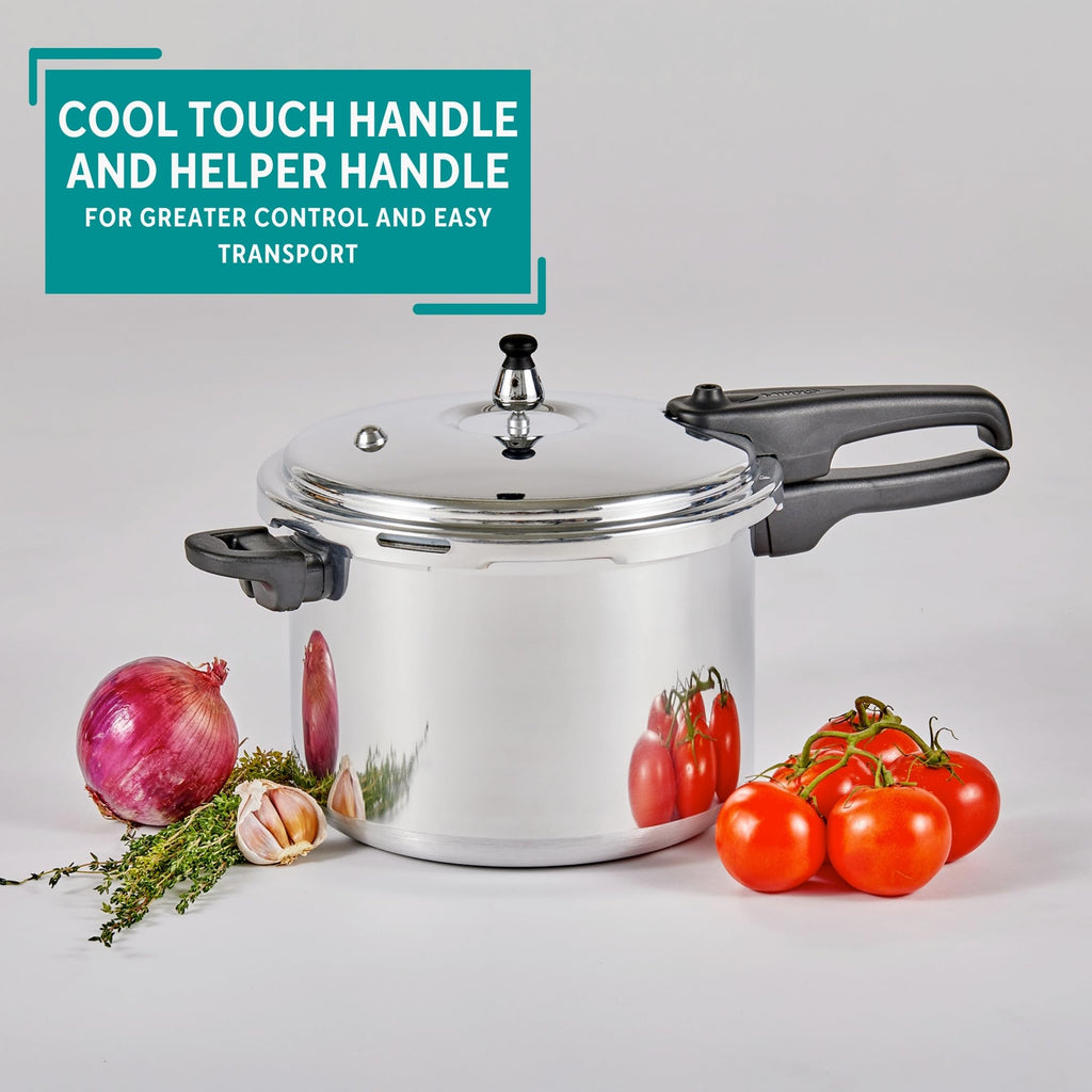 Polished Aluminum 8-Quart Pressure Cooker K501