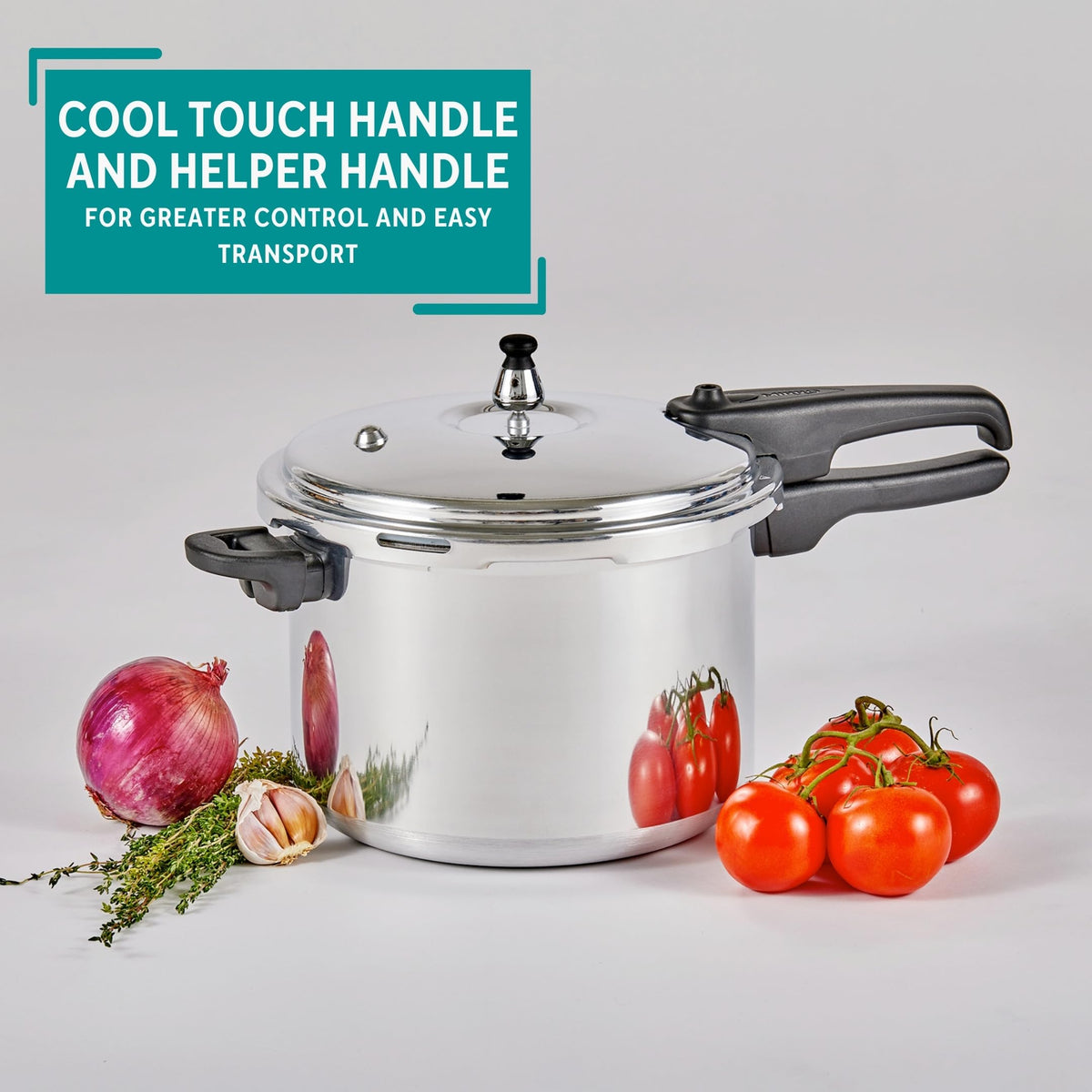 Polished Aluminum 8-Quart Pressure Cooker K501