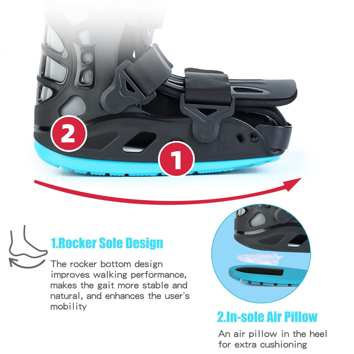 Black Medium Inflatable Walking Boot B85330