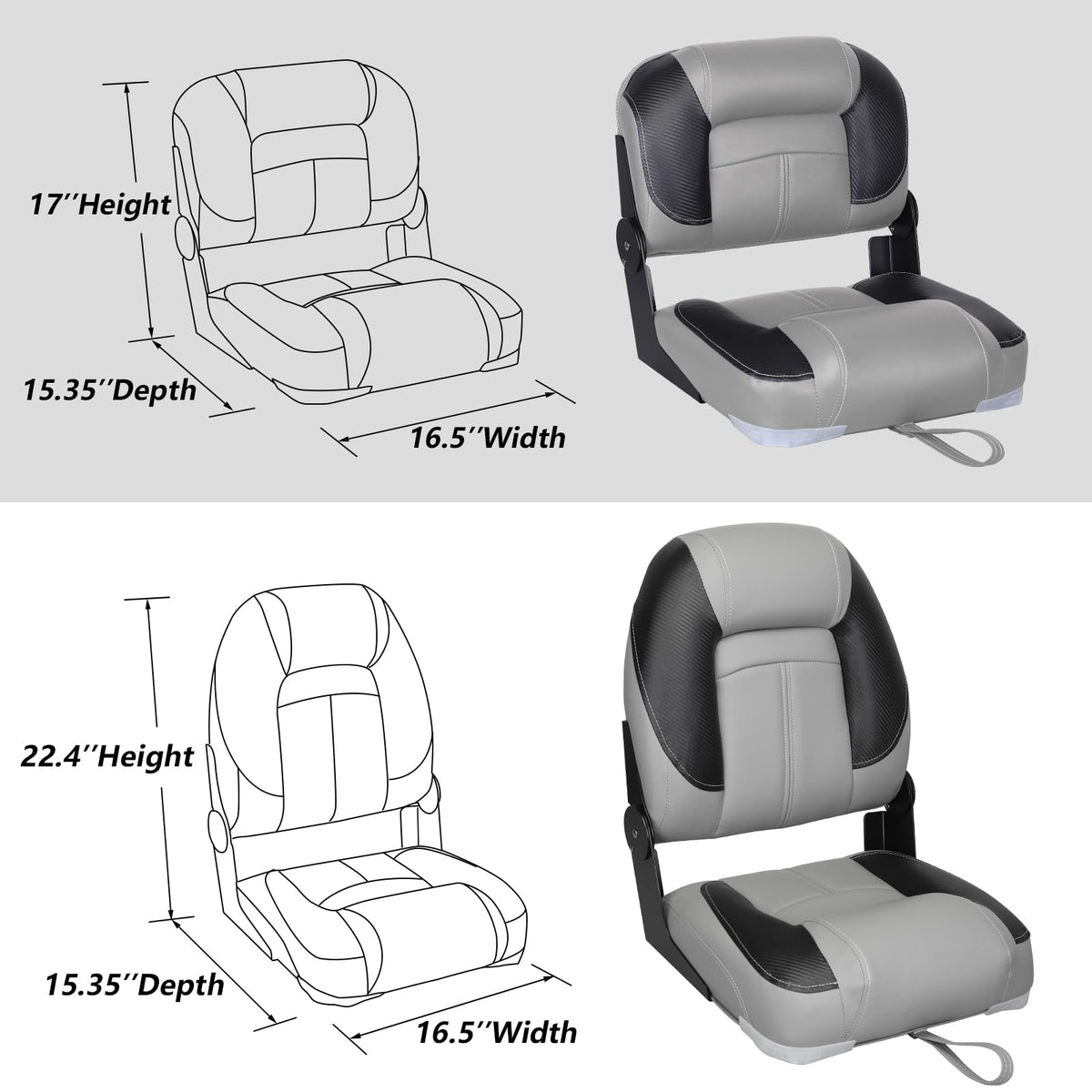 Folding Fishing Boat Seat 3 Pack J2478