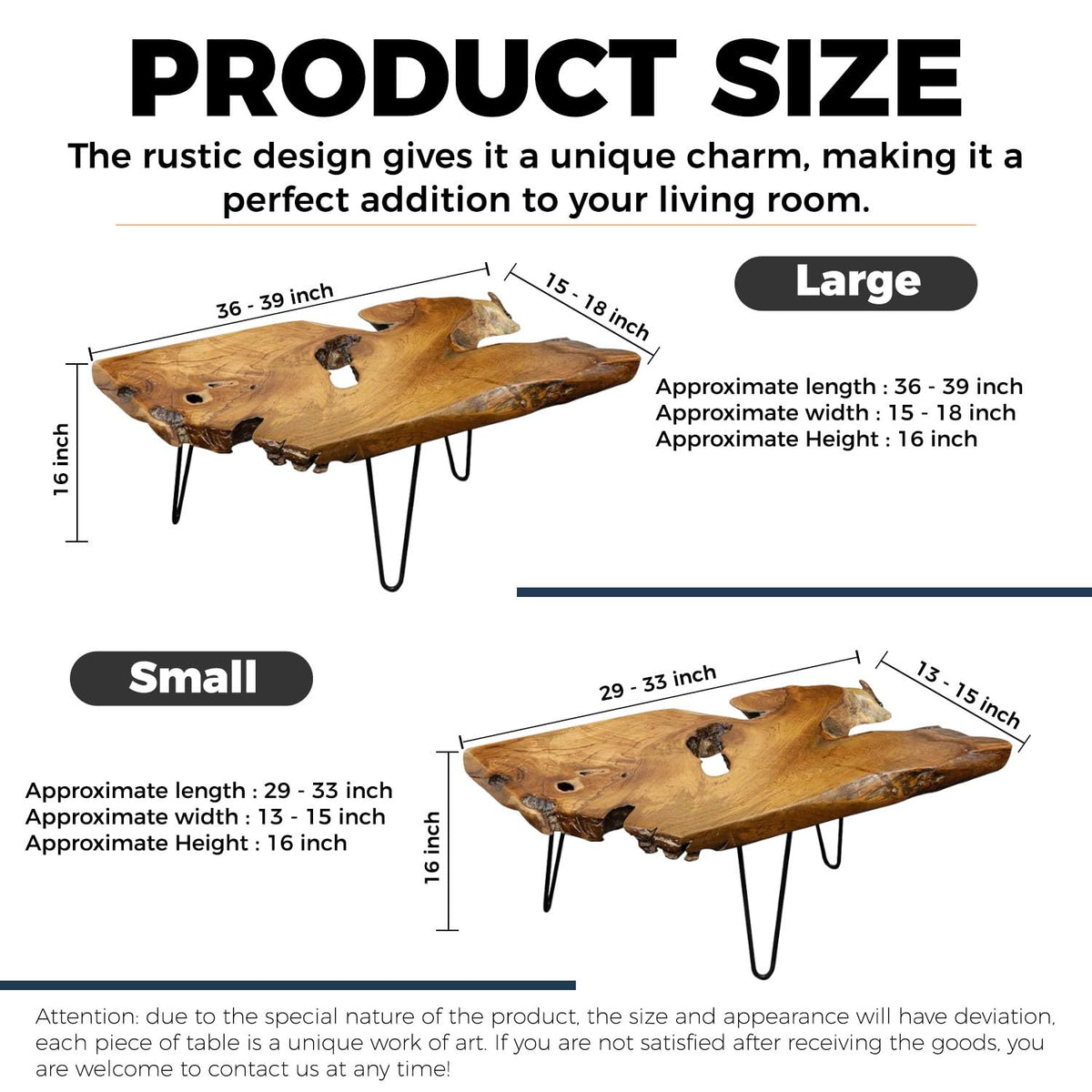 Live Edge Natural Wood Coffee Table D63653