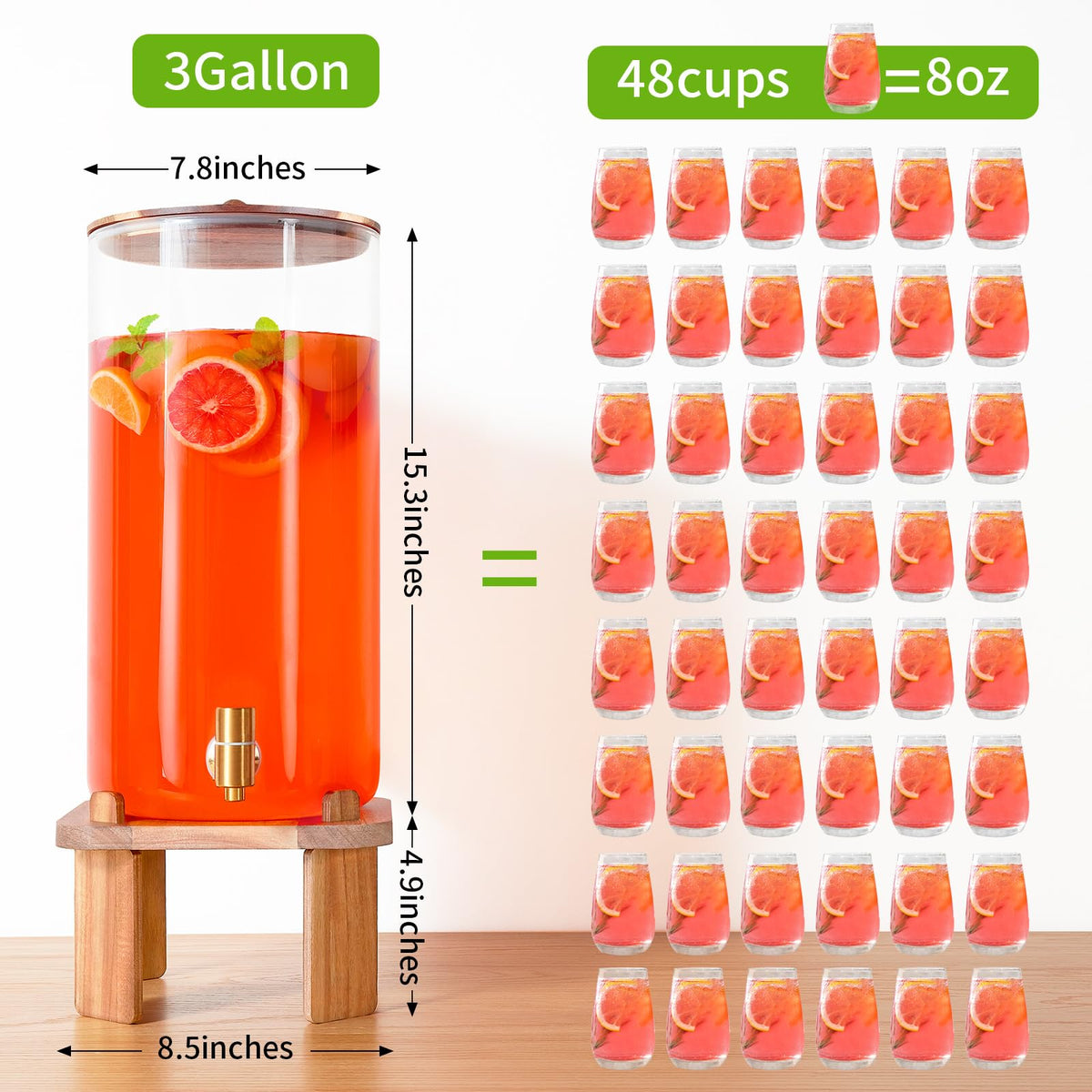 3 Gallon Drink Dispenser with Stand V8872