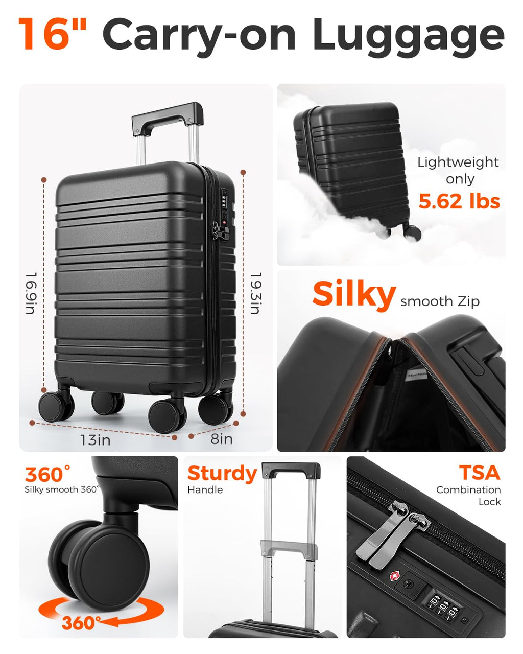 16 Inch Underseat Carry On Luggage U646146