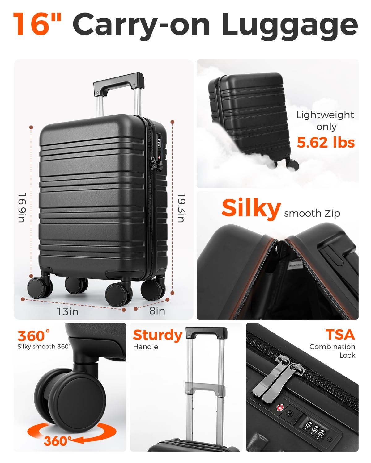 16 Inch Underseat Carry On Luggage U646146