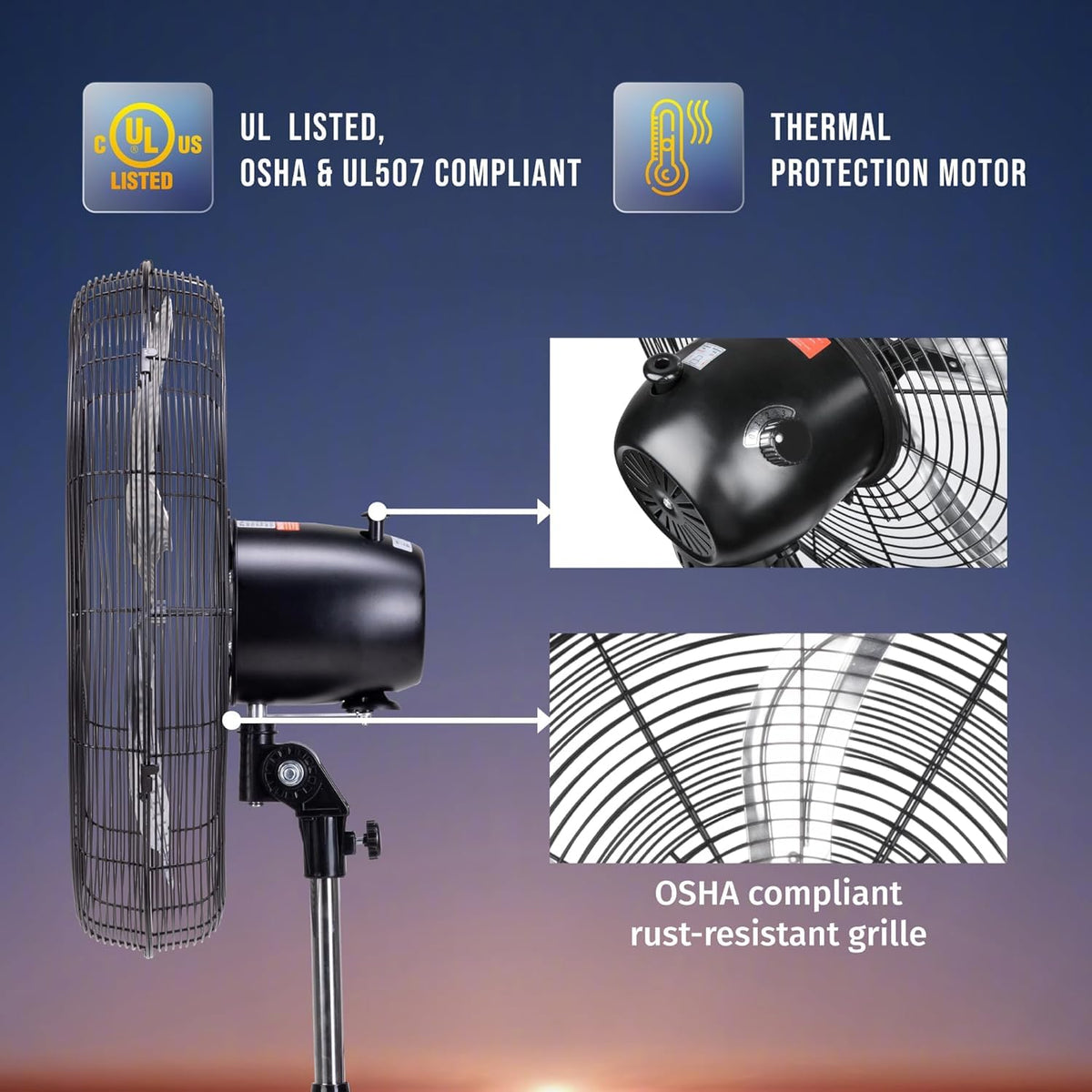 20 Inch High Velocity Oscillating Pedestal Fan W155