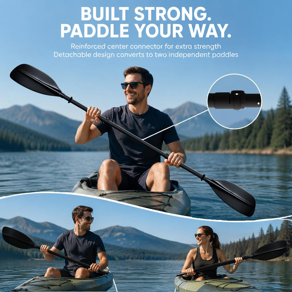 Heavy Duty Portable Kayak Paddle with Non-Slip Grip R344263
