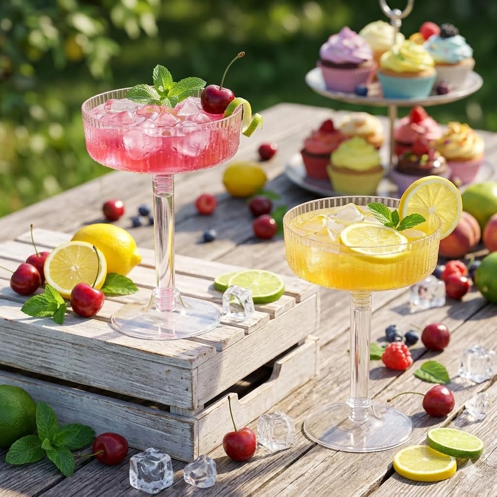 24 Pack 6oz Plastic Martini Glasses W14021
