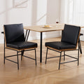 Black PU Dining Chairs Set of 2 Q129