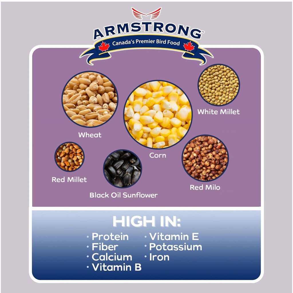 20 Pounds Bird Seed Blend with Cut Corn, Wheat, White & Red Millet, Black Oil Sunflower Seeds F654939