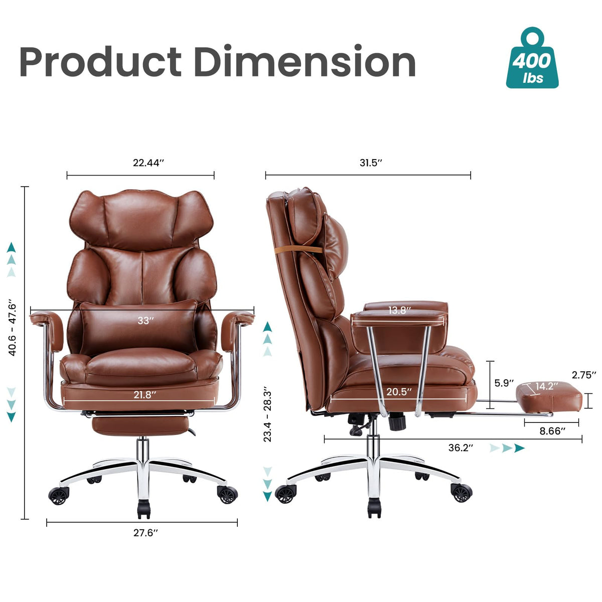 Big and Tall Executive Chair with Foot Rest D819085
