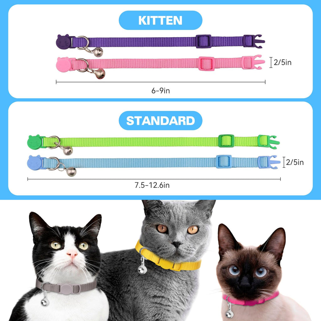 16 PCS Breakaway Cat Collars with Bell Z90295