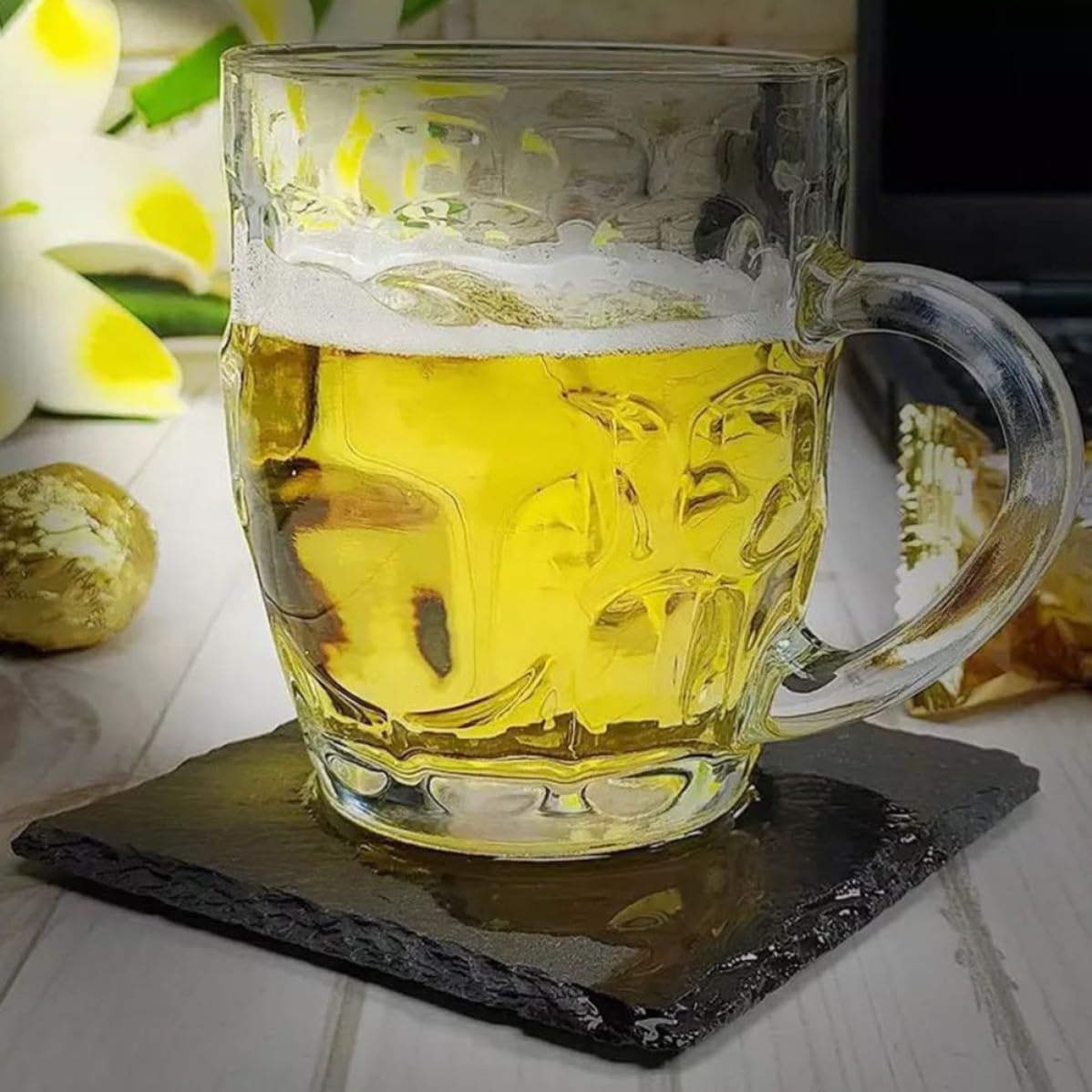 Natural Stone Cup Coaster Set with Non Slip Bottom W530456