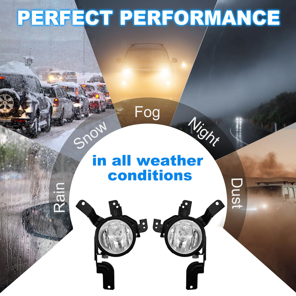 Driving Fog Lights with H11 12V 55W Halogen Bulbs & Switch and Wiring Kit U2238